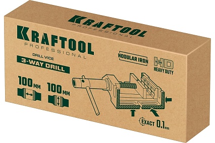 Станочные трехсторонние сверлильные тиски Kraftool 100 мм 32716-100