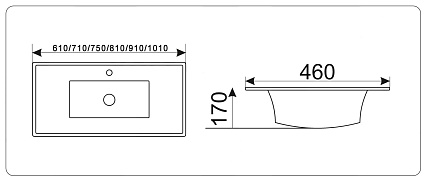 Раковина Gid 9010e 101 см