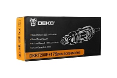 Электрический гравер с регулировкой скорости Deko DKRT200E + набор аксессуаров 175 шт. 063-1416