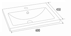 Раковина Iddis Milardo 0016000U28 60 см белый