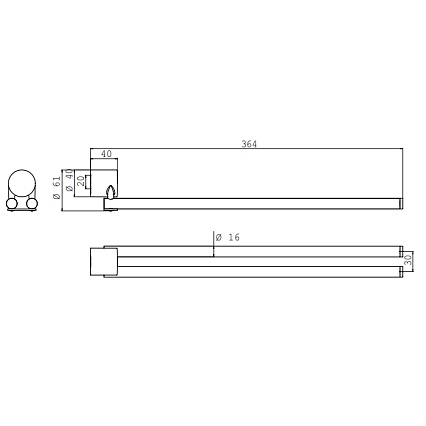 Полотенцедержатель Emco Rondo2 4550 001 36, 36 см хром