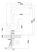 Смеситель для кухни Florentina Кристалл SS, нержавеющая сталь 333.33H.2123.900