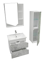Мебель для ванной Grossman Инлайн 60 см белый/бетон
