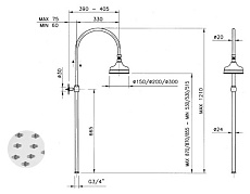 Душевая стойка Nicolazzi Half Dome 5712WS.GB20