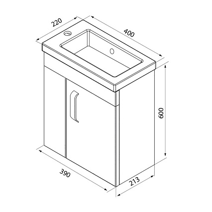 Тумба с раковиной Iddis Torr 40 см белый TOR40W1i95K, L