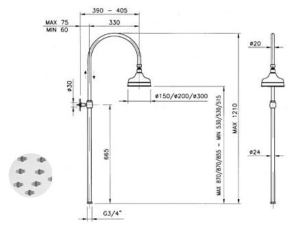 Душевая стойка Nicolazzi Half Dome 5712WS.GB20