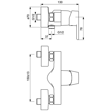 Смеситель для душа Ideal Standard Vito B0411AA