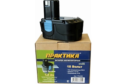 Аккумулятор (18 В; 1.5 А*ч; NiCd) для инструментов HITACHI коробка Практика 776-959