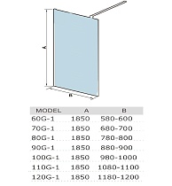 Душевая перегородка WeltWasser WW400 70G-1 70x185 прозрачная, 10000006279