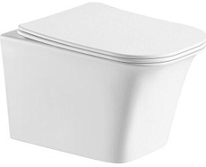 Подвесной унитаз CeramaLux 2622E с сиденьем микролифт, белый