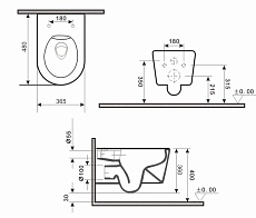 Подвесной унитаз Gid Tr2130wm безободковый, с микролифтом, белый матовый