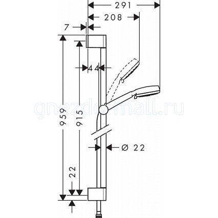 Душевой гарнитур Hansgrohe Crometta 100 Multi 26656400 хром/белый