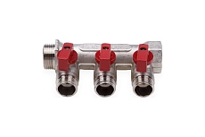 Резьбовой коллектор с кранами Aqualink вн-нар 3/4, 1/2х4 2426