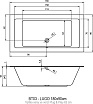 Акриловая ванна Riho Lugo Plug&Play 180x90 см L с монолитной панелью