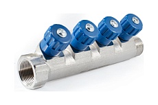 Коллектор с регулировочными вентилями PROFACTOR в/н 3/4&quot; х 4 вых 1/2&quot;нар PF MV 268.4