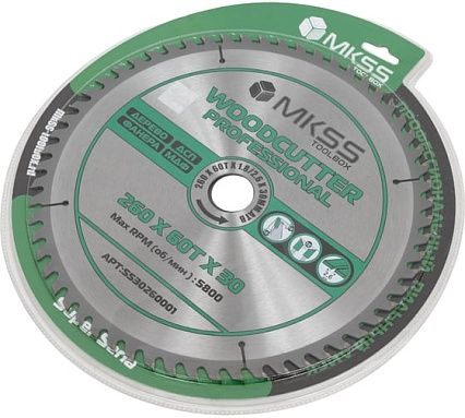Диск пильный по дереву MKSS Toolbox Woodcutter Professional SS3026 260x60Тх1.8/2.6x30 мм SS30260001