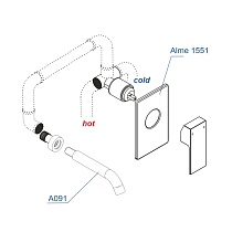 Смеситель для раковины WasserKRAFT Alme A15513 хром