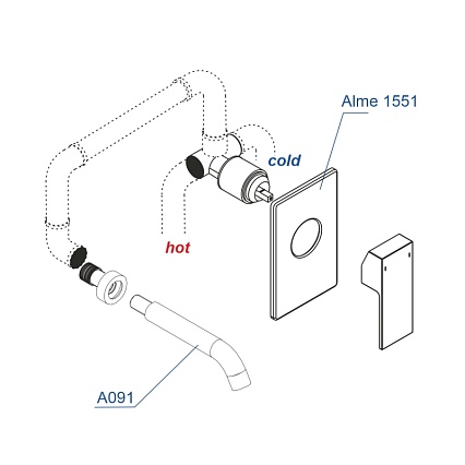 Смеситель для раковины WasserKRAFT Alme A15513 хром