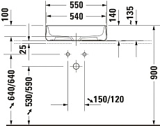 Раковина Duravit Zencha 2373551379 55 см матовый черный