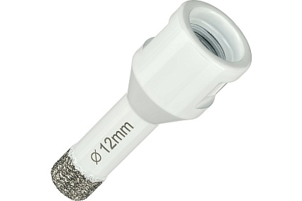 Алмазная коронка по керамограниту 12 мм, M14 на УШМ Diamond Industrial DIDKVP12M14