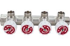 Коллектор с регулирующими вентилями, Valtec 3/4х4 выход, 1/2 наружная, на подающий трубопровод VTc.570.N.0504