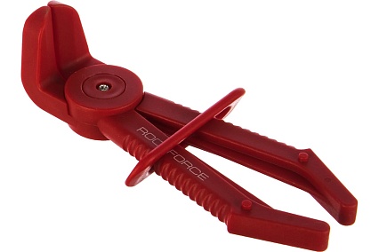 Пластиковый зажим для шлангов Rockforce с фиксатором изогнутый 90L-165мм RF-903G18B(27398)