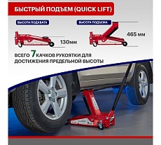 Гидравлический подкатной домкрат Rexant 3т профессиональный 80-0608
