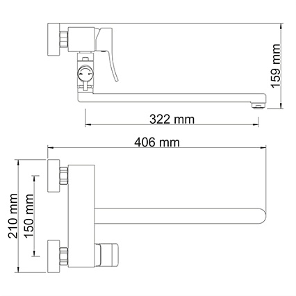 Смеситель для ванны WasserKRAFT Aller 1062LWHITE белый