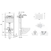 Подвесной унитаз с инсталляцией Valsir Winner S KIT VSCrM 7212 Slim P1, 4в1, кнопка хром матовый