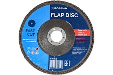 Круг шлифовальный лепестковый Тип 29 150x22 мм, P 80, Zr, 80 м/с, 10200 об/мин Rossvik 29_150х22_80