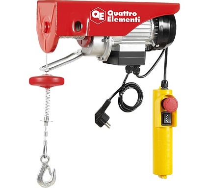 Электрическая таль Quattro Elementi TL-250 550 Вт, 125/250 кг, трос 12 м, блок полиспаст в компл. 793-688