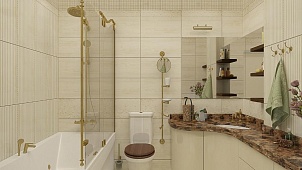Дизайн проект ванной комнаты в итальянском стиле