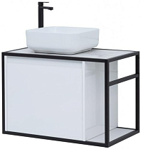 Мебель для ванной Aquanet Nova Lite Loft 75 см со столешницей, чаша слева, белый