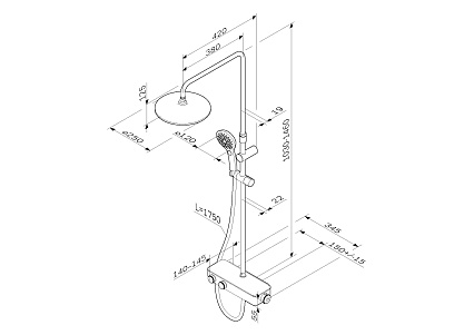 Душевая стойка Am.Pm Inspire V2.0 F0750A400 с термостатом, хром