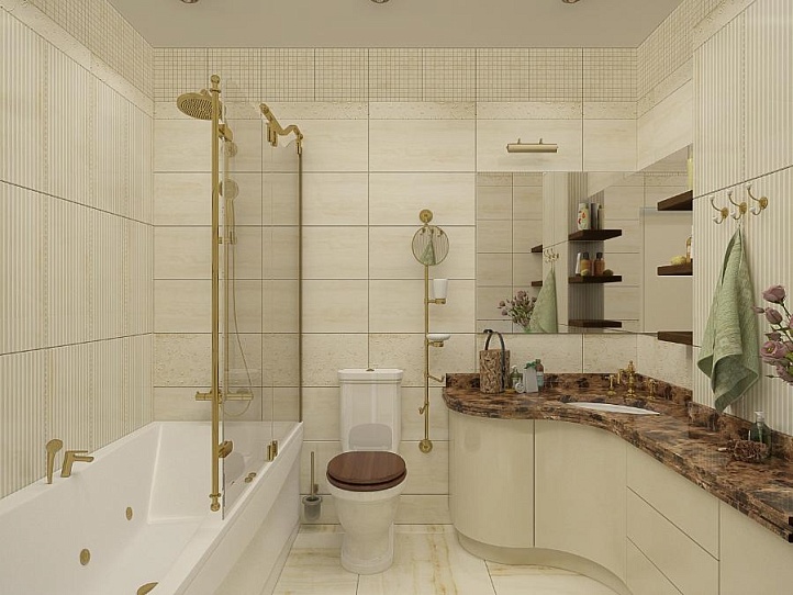 Дизайн проект ванной комнаты в итальянском стиле