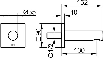 Излив для ванны Keuco IXMO 59545010002 152 мм, хром