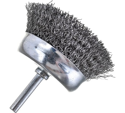 Щетка чашечная 75 мм, 1/4", витая проволока для дрели Intertool BT-9075