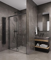 Душевая дверь Timo TDSS-150/03C-8R 150x200 прозрачное, черный