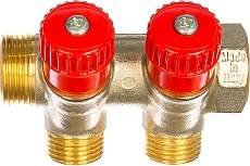Коллектор с вентилями (вход 3/4&quot;; выходы 1/2&quot;) для трубопровода GENERAL FITTINGS 51046-3/4-1/2-HT2