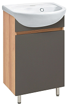 Тумба с раковиной Runo Лада 40 см графит/серый дуб