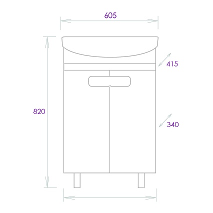 Мебель для ванной Onika Харпер 60 см белый матовый/мешковина
