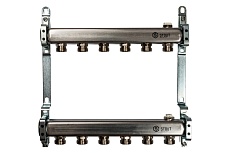 Коллектор из нержавеющей стали для радиаторной разводки STOUT 6 выходов SMS 0923 000006