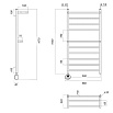 Полотенцесушитель электрический Domoterm Медея П10 500x1000 EL ТЭН слева, 2 полки, хром