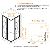 Душевой уголок RGW Passage PA-34B 90x90 с рисунком, черный 06083499-84