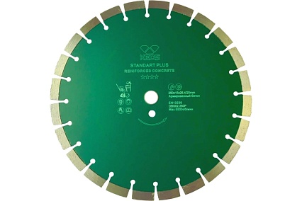 Диск алмазный Standart Plus сегментный армированный бетон (350х25.4/20 мм) KEOS DBS02.350P