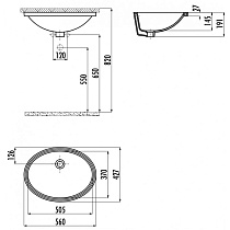 Раковина Creavit TP216-00CB00E-0000 56 см (37x51)