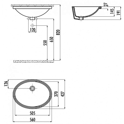 Раковина Creavit TP216-00CB00E-0000 56 см (37x51)