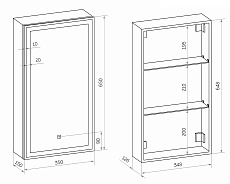 Зеркальный шкаф Континент Mirror Box LED 35x65 с подсветкой, левый МВК063