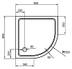 Поддон для душа Cezares Tray 90x90 четверть круга, стеклокомпозит