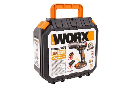Ударная аккумуляторная бесщеточная дрель-шуруповерт Worx WX367.3